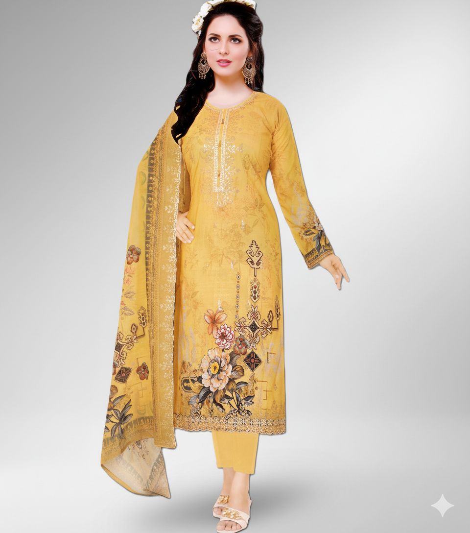 Marigold Yellow Digital Print Ensemble